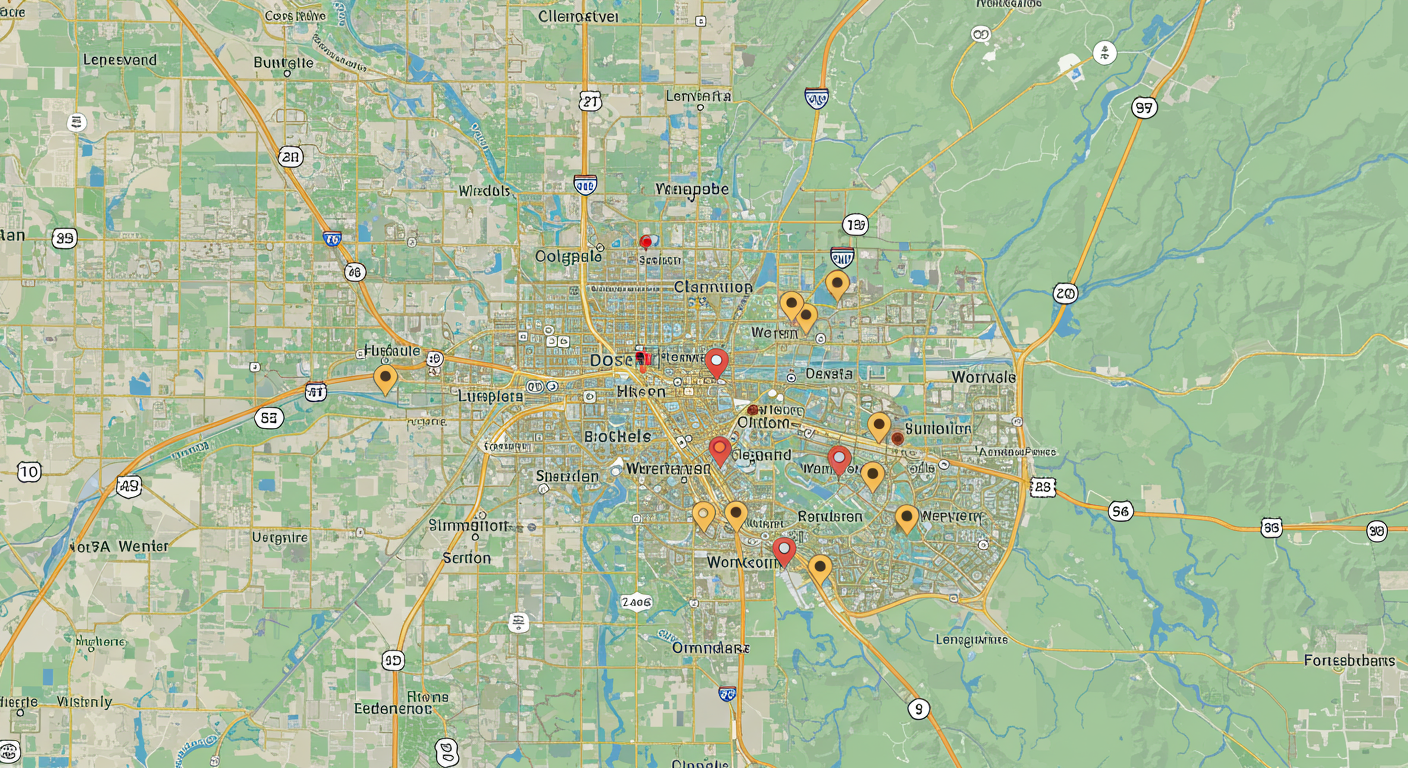 A map of Tulsa, OK, highlighting key service areas of top water restoration companies.