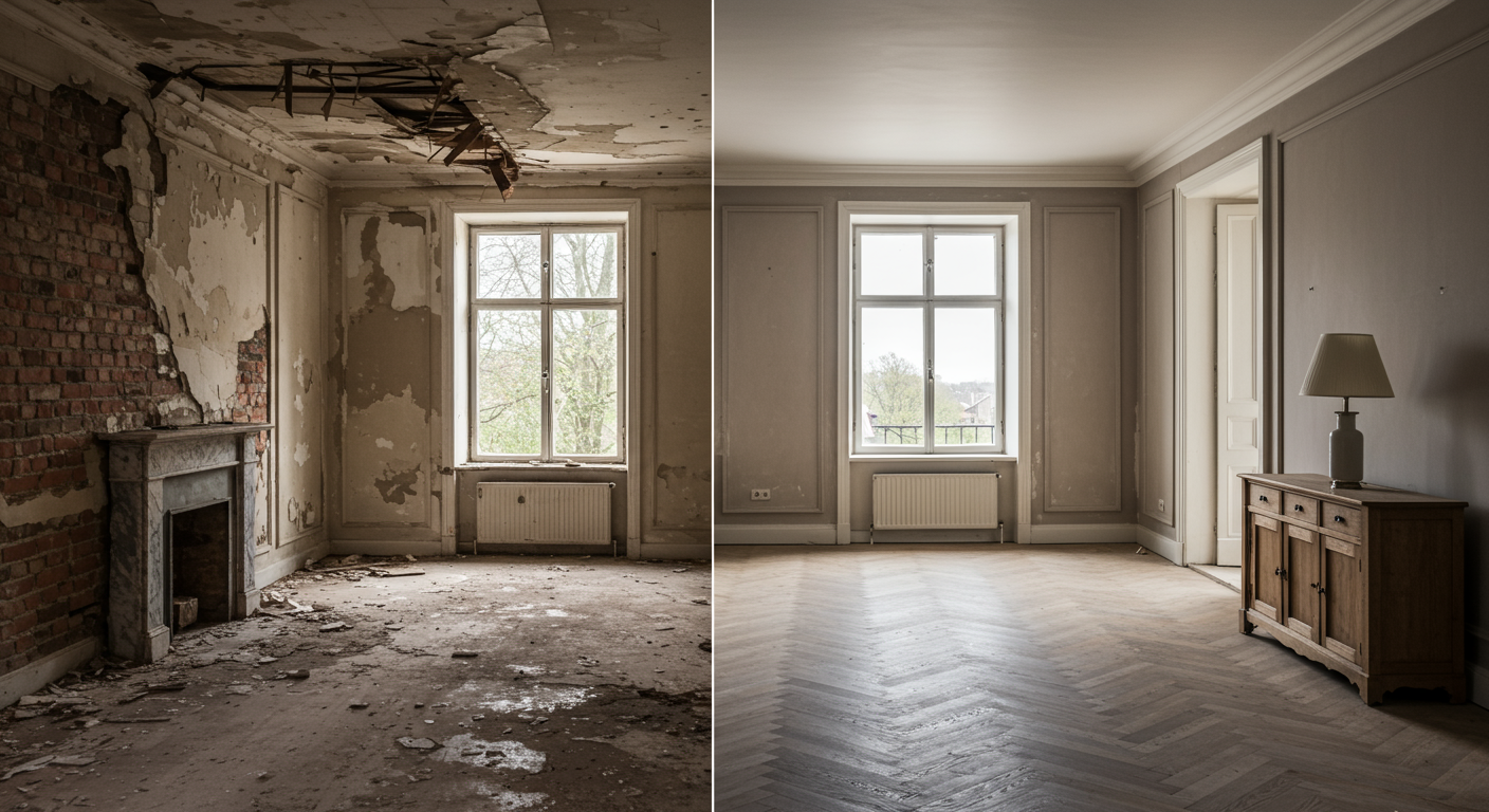 Satisfied customers with restoration experts