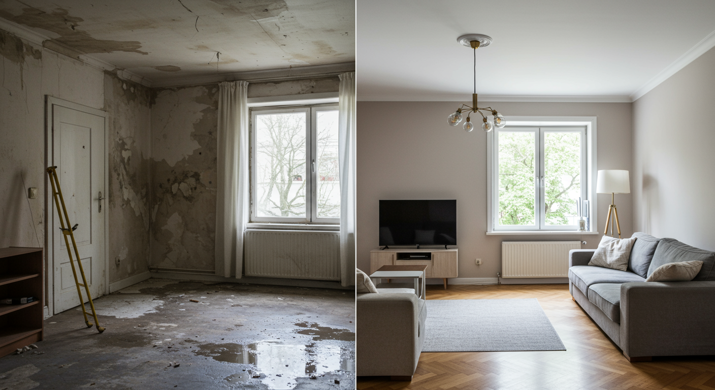 Before and After Restoration in Tulsa, OK