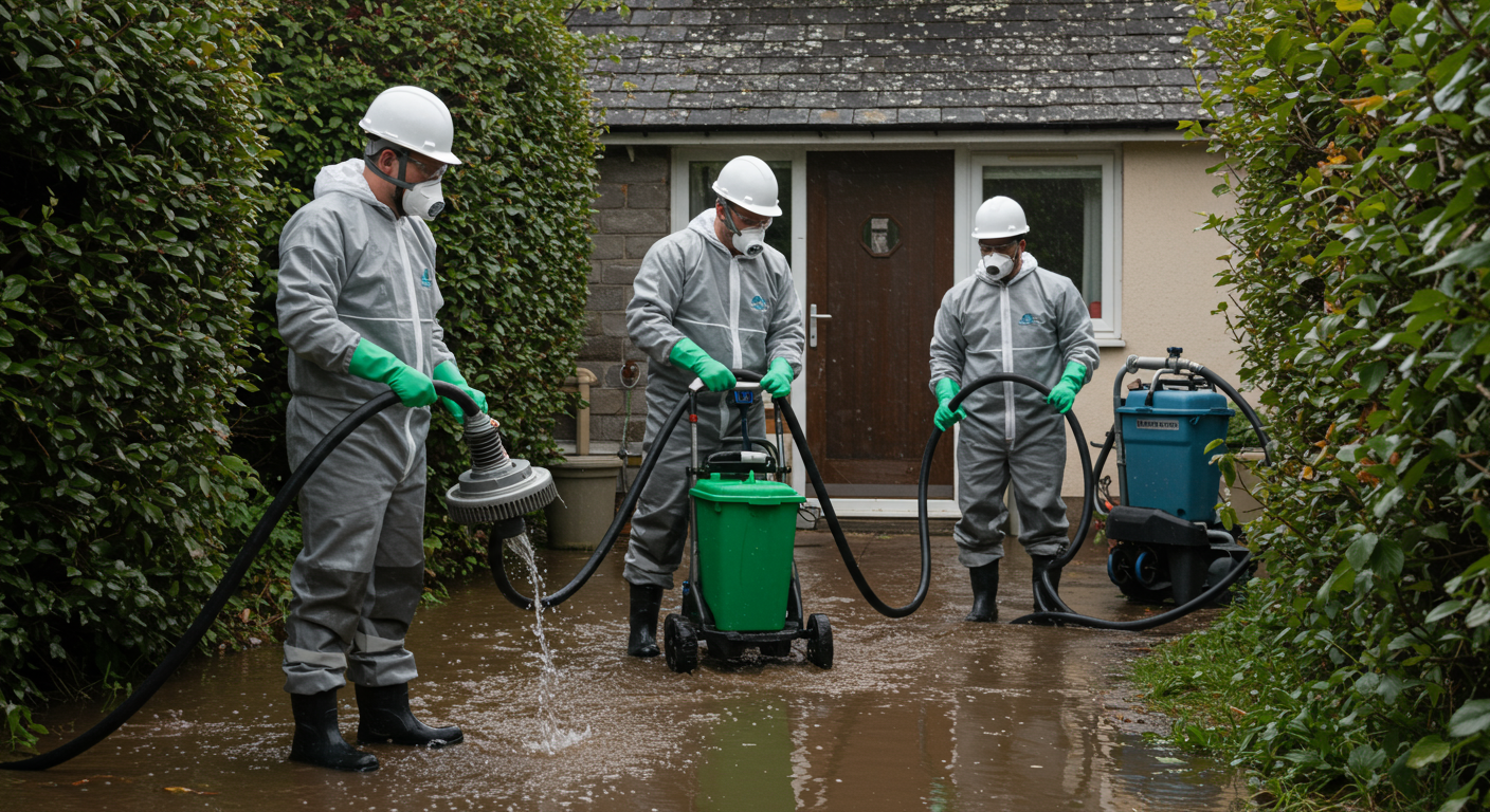 Flood Cleanup Technicians at Work