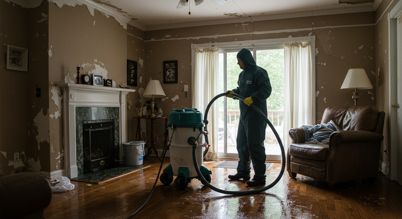 Water Restoration Technician in Action