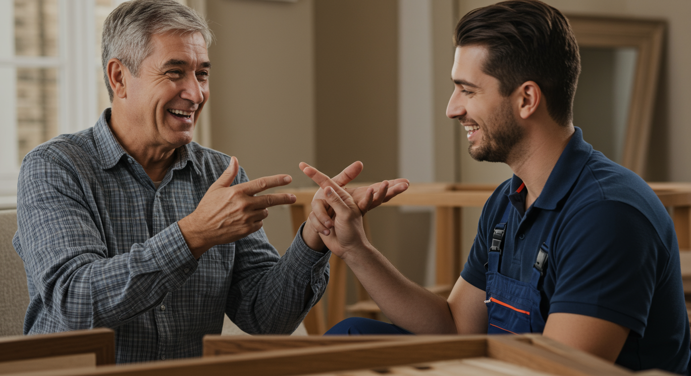 Customer sharing their positive experience with a restoration technician in Tulsa